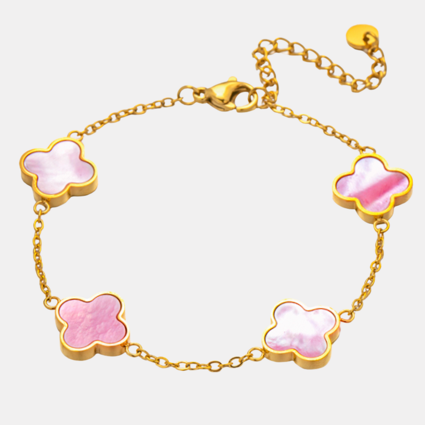 Rosa Kleeblatt-Armband