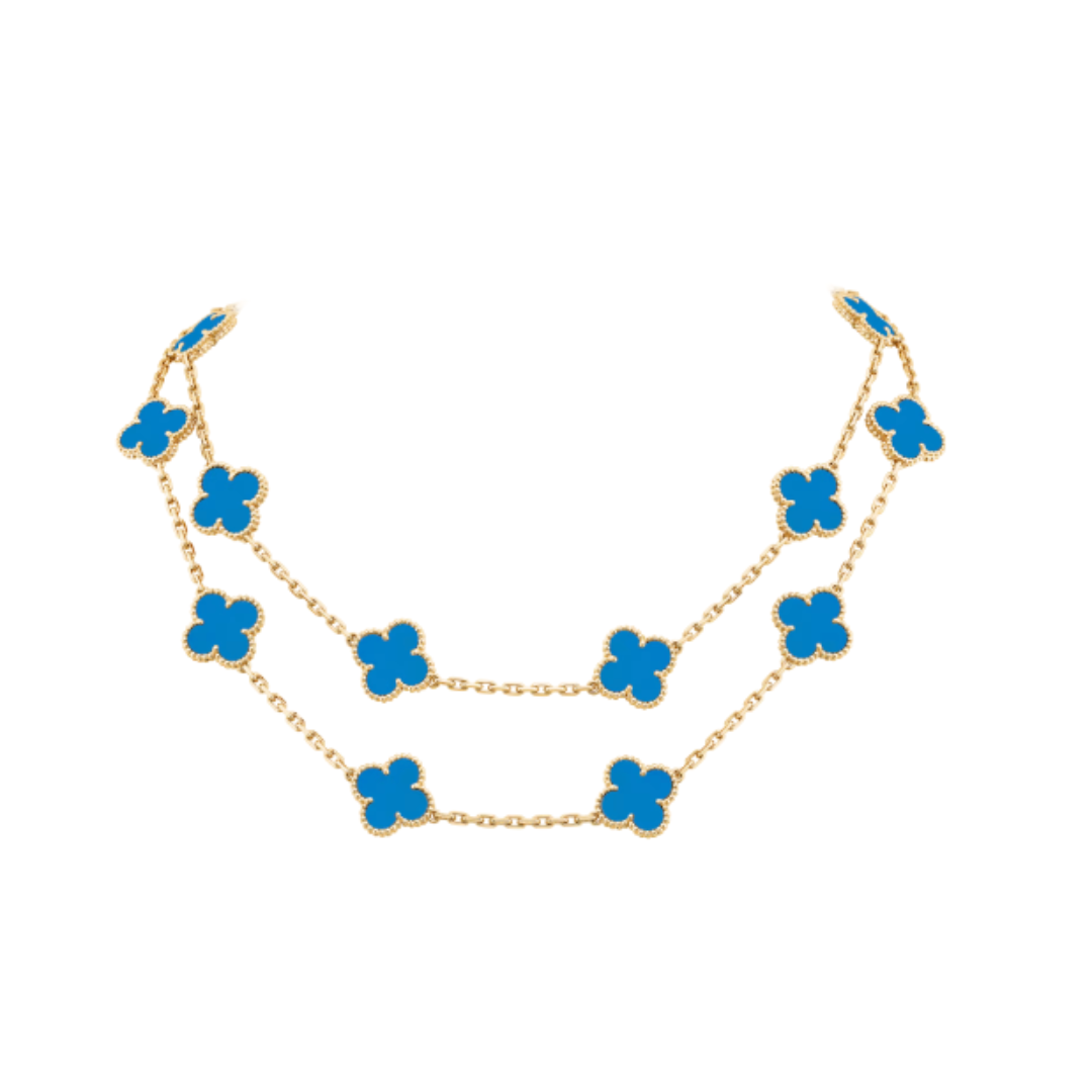 Coki Lange Melli Halskette - Blau / Gold