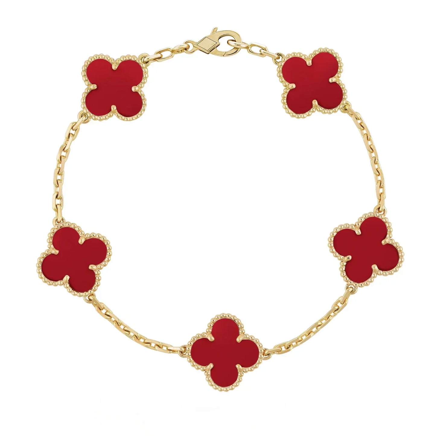 Bernsteinarmband - Gold / Rot