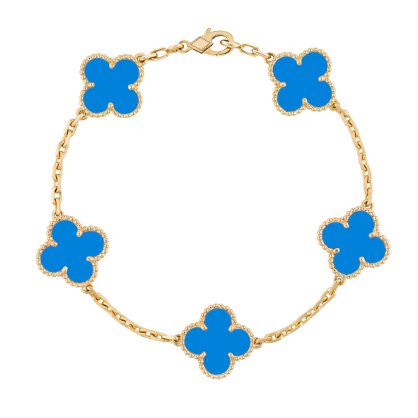 Bernsteinarmband - Gold / Blau
