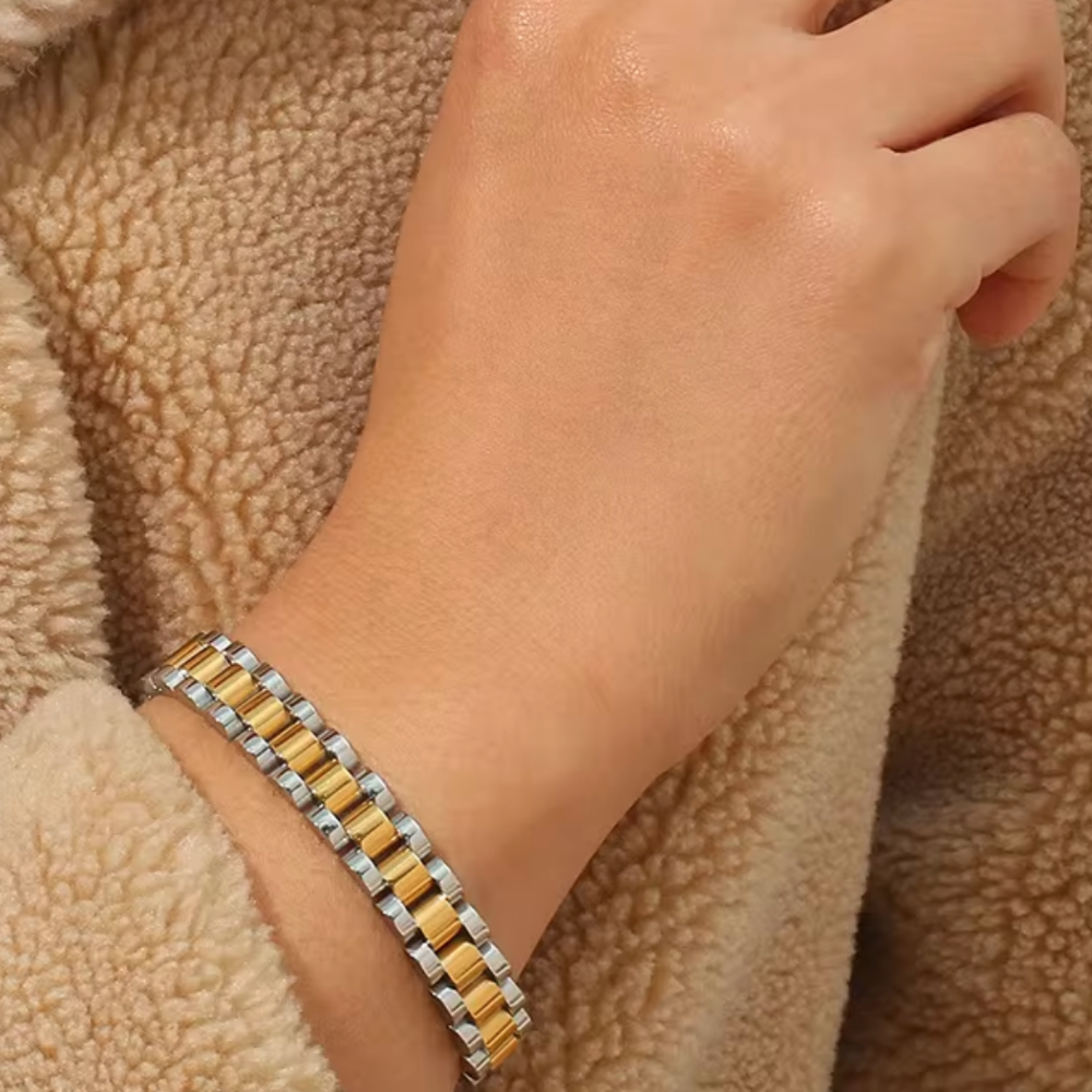 Juliana Doppeltes Uhrenarmband - Gold / Silber