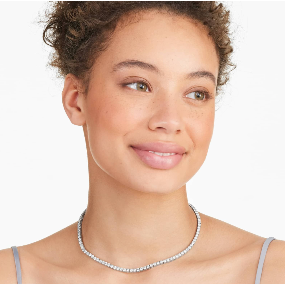 Abby Klassische Tennis-Halskette – Silber