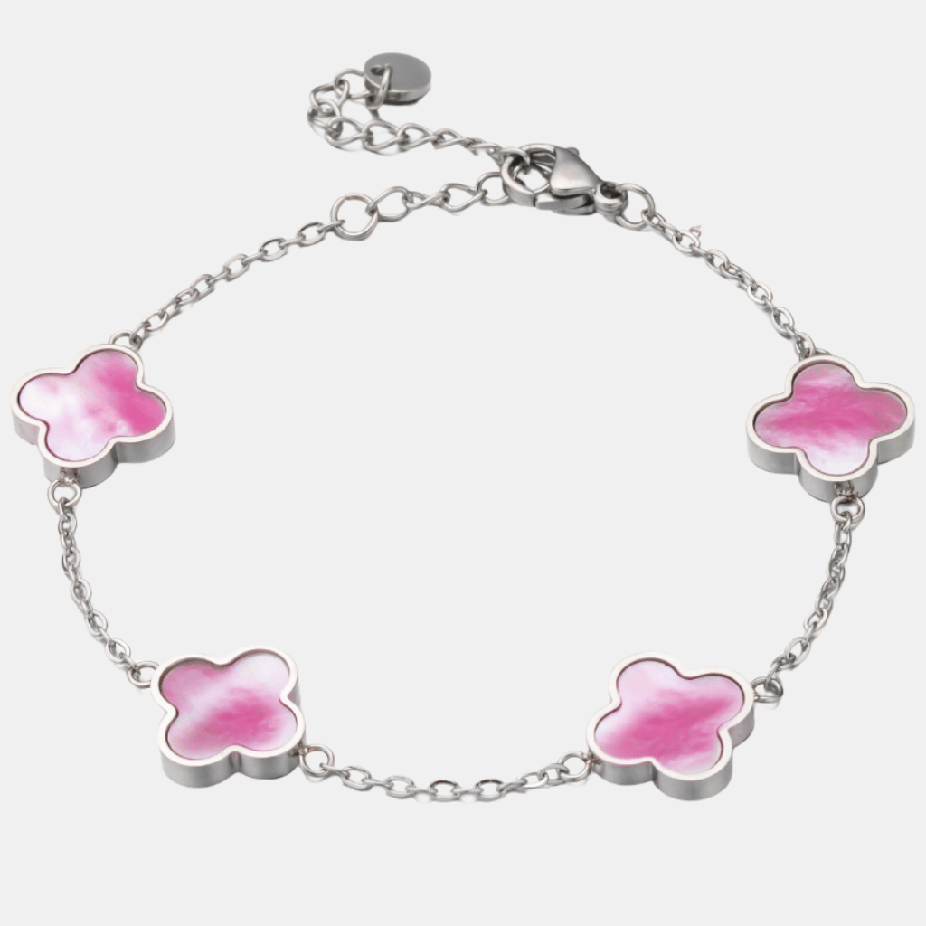Rosa Kleeblatt-Armband