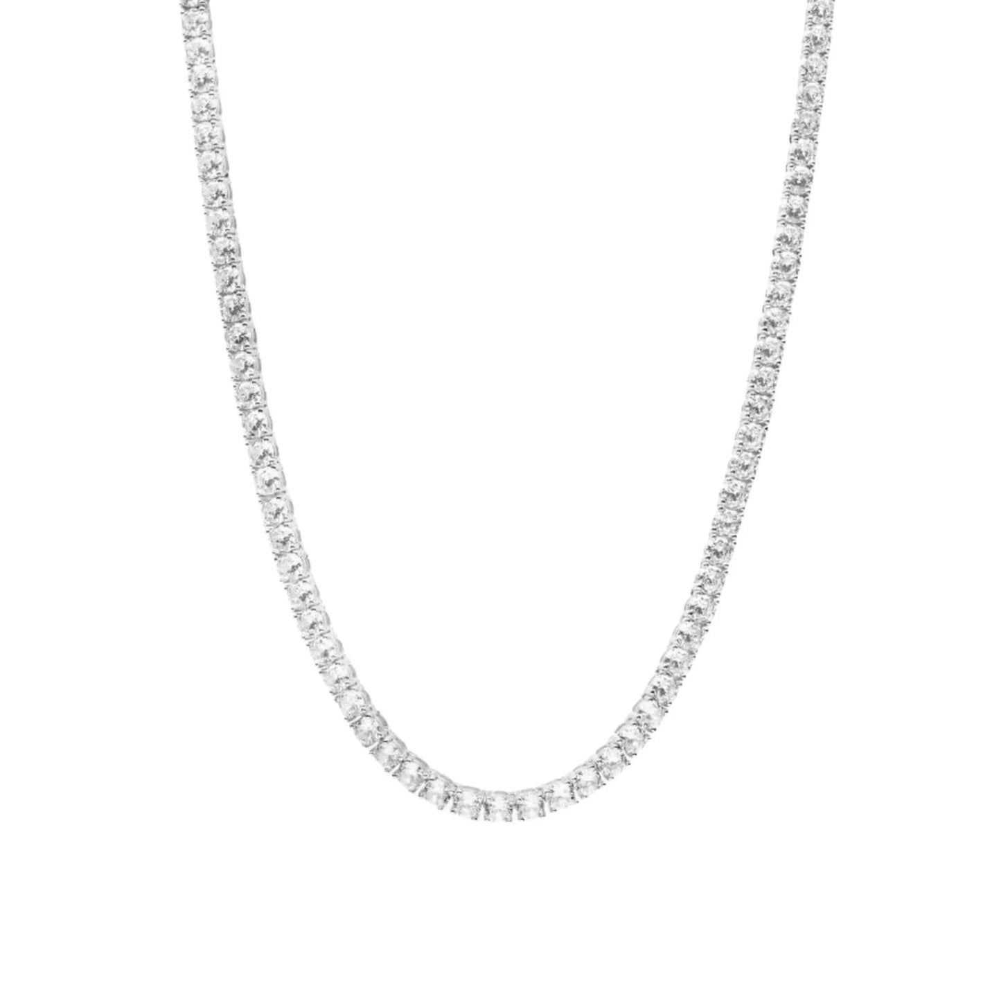 Abby Klassische Tennis-Halskette – Silber