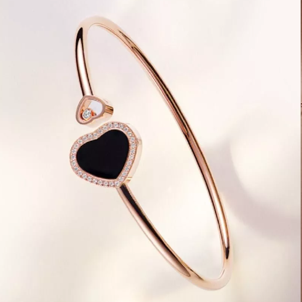 Herz Armband - Roségold Schwarz