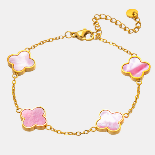 Rosa Kleeblatt-Armband 