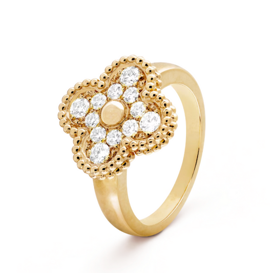 Bernsteinring - Diamant / Gold