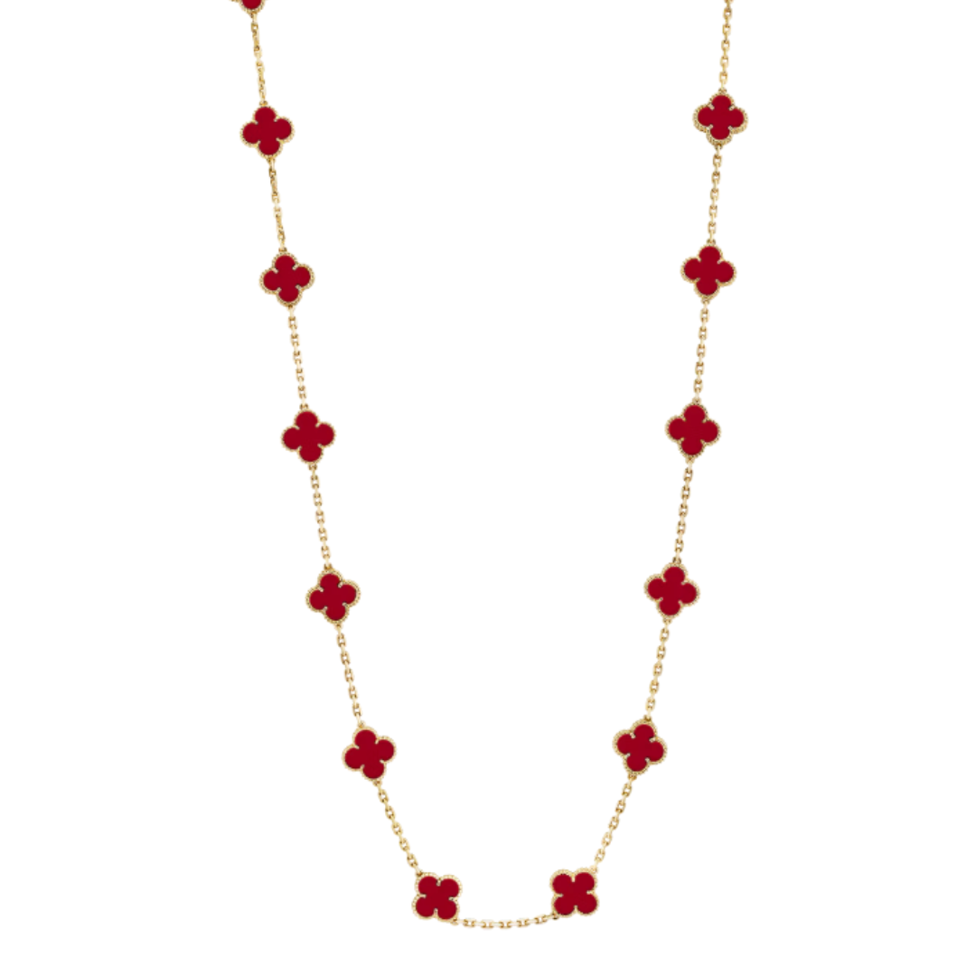 Coki Lange Melli Halskette - Rot / Gold