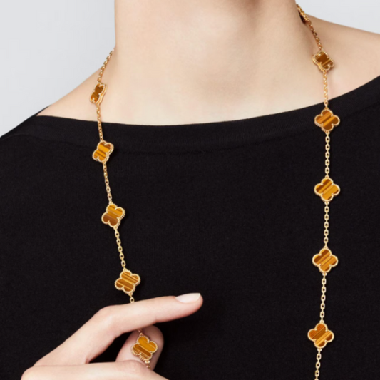 Coki Lange Melli Halskette - Orange / Gold