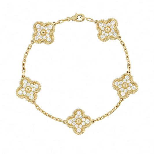 Bernsteinarmband - Gold / Diamant