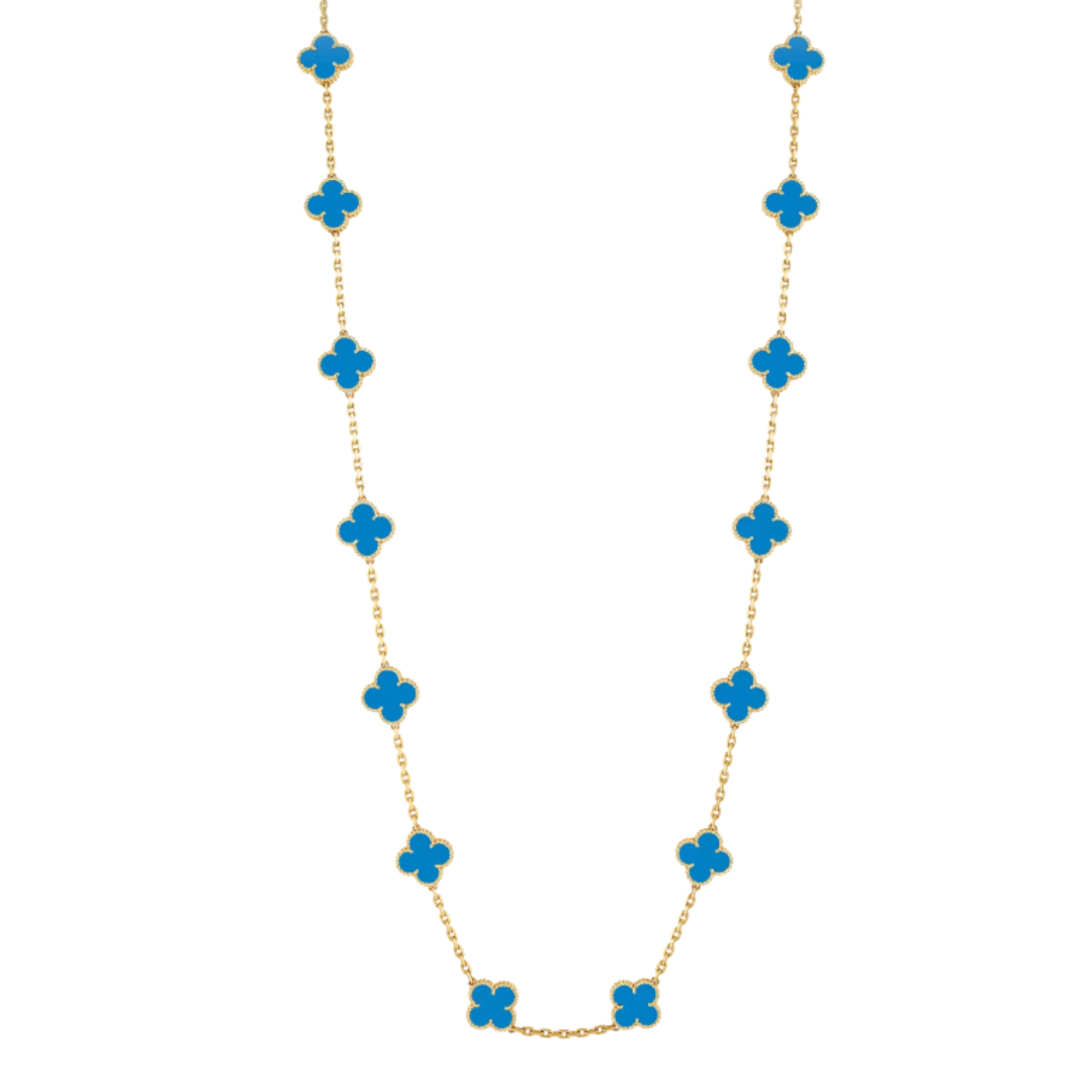 Coki Lange Melli Halskette - Blau / Gold