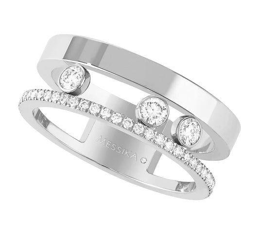 Kristallreihenring (Gold &amp; Silber)