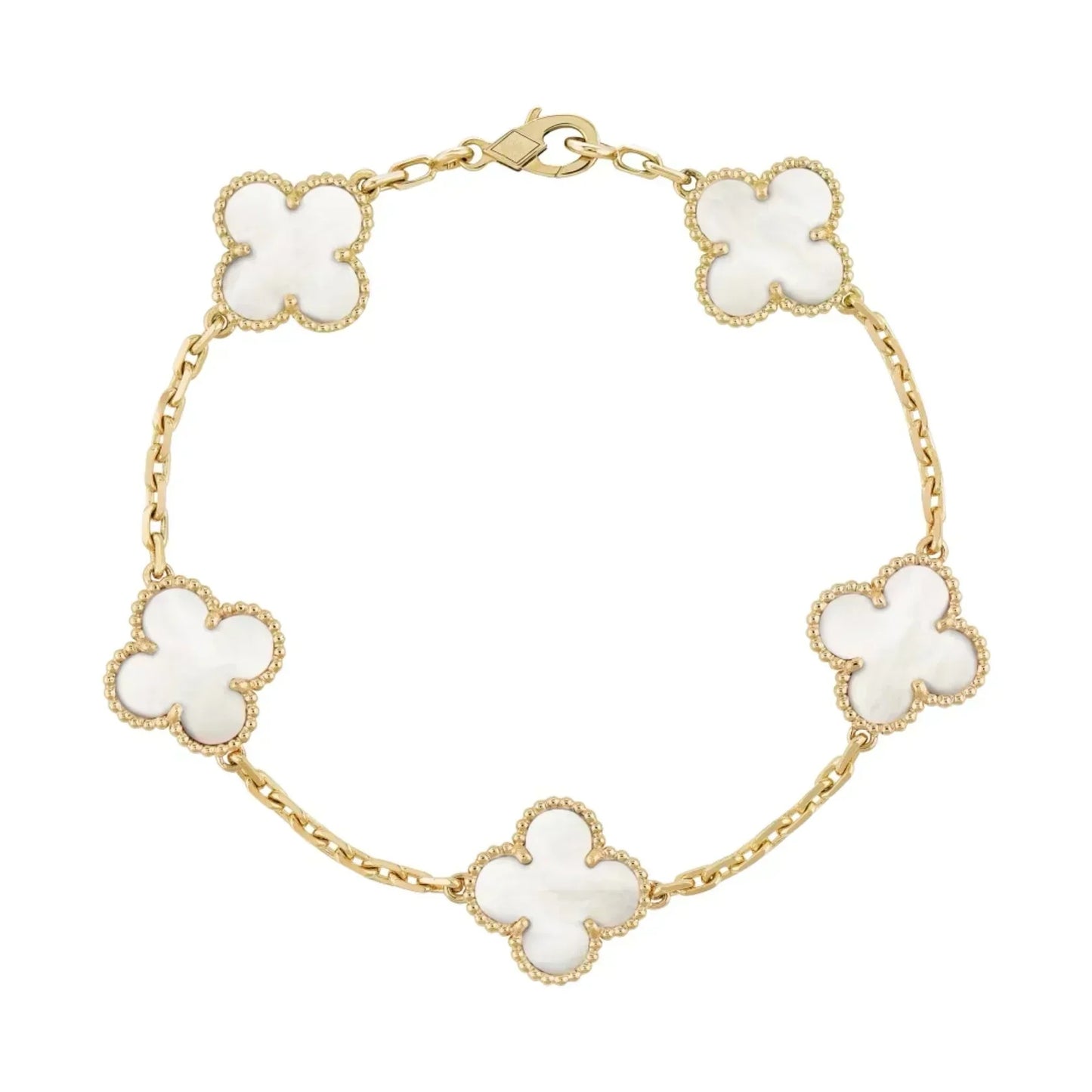 Bernsteinarmband - Gold / Weiß