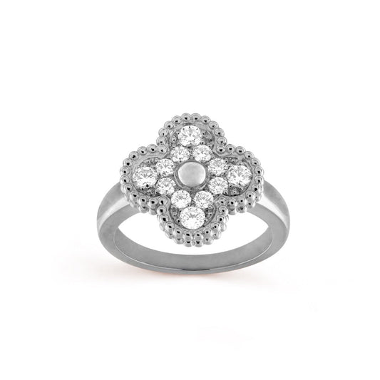 Silberner Diamantring