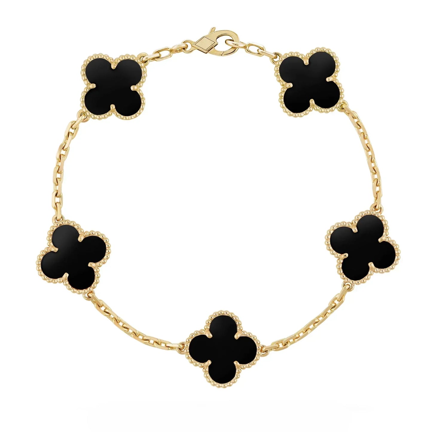 Bernsteinarmband - Gold / Schwarz