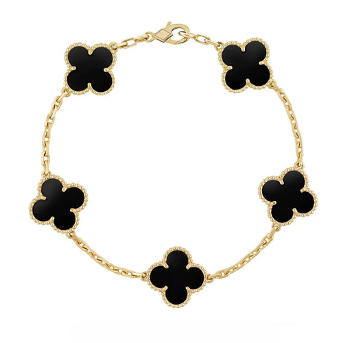 Bernsteinarmband - Gold / Schwarz