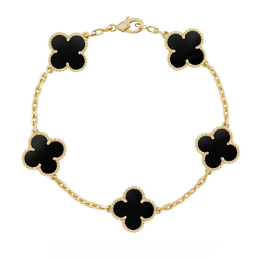 Bernsteinarmband - Gold / Schwarz