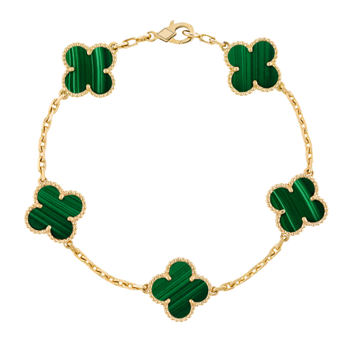 Bernsteinarmband - Gold / Grün