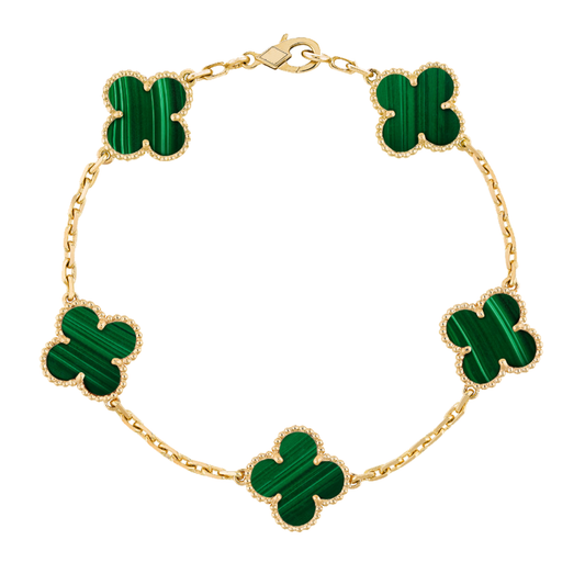 Bernsteinarmband - Gold / Grün