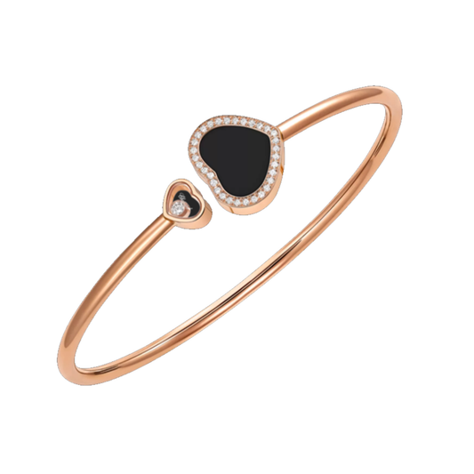 Herz Armband - Roségold Schwarz