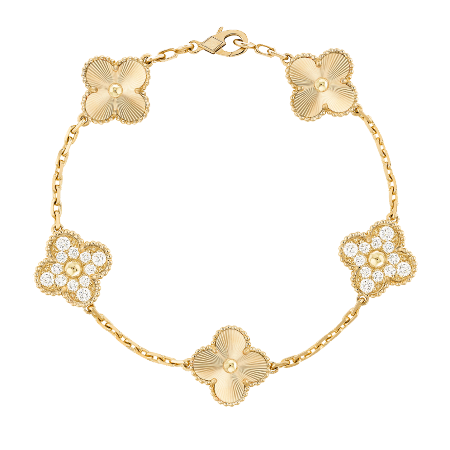 Bernsteinarmband - Gold / Rautenmuster