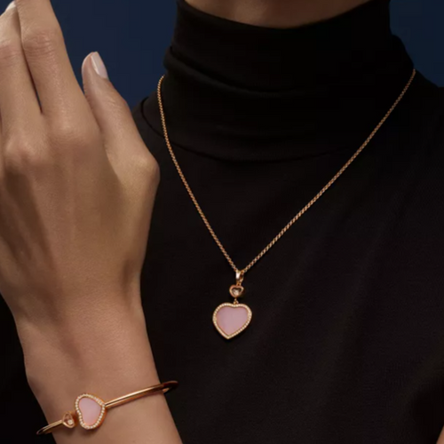 Herz Halskette - Rosa / Roségold