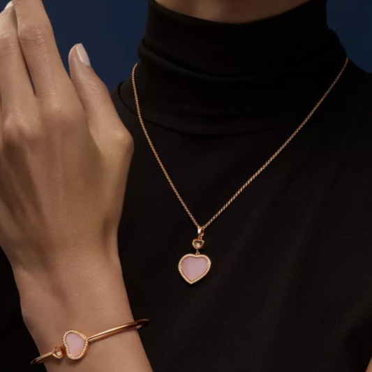 Herz Halskette - Rosa / Roségold