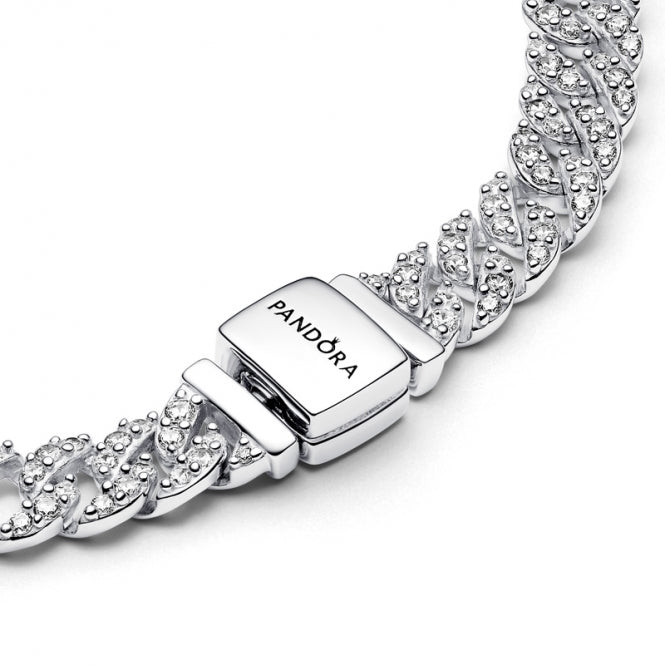 Silbernes zeitloses Pavé-Kettenarmband Ayra