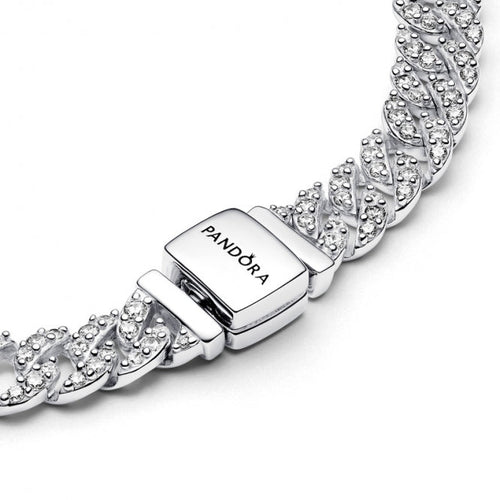 Silbernes zeitloses Pavé-Kettenarmband Ayra