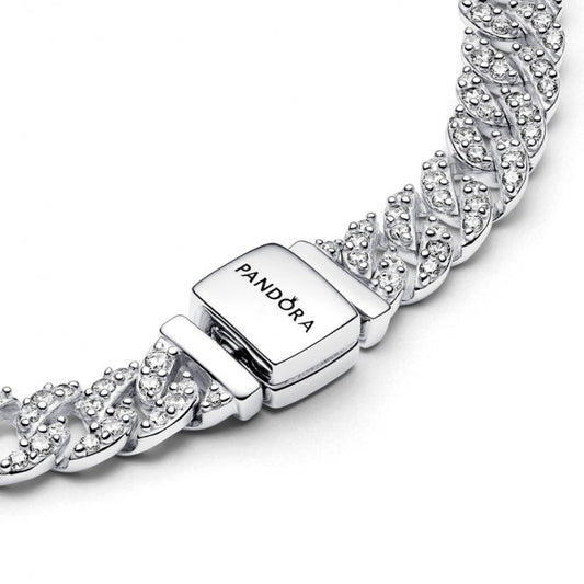 Silbernes zeitloses Pavé-Kettenarmband Ayra