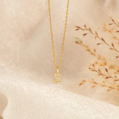 Personalisierte Pavé-Halskette mit Initialen