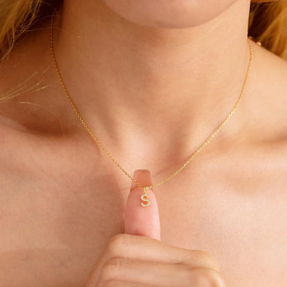 Personalisierte Pavé-Halskette mit Initialen